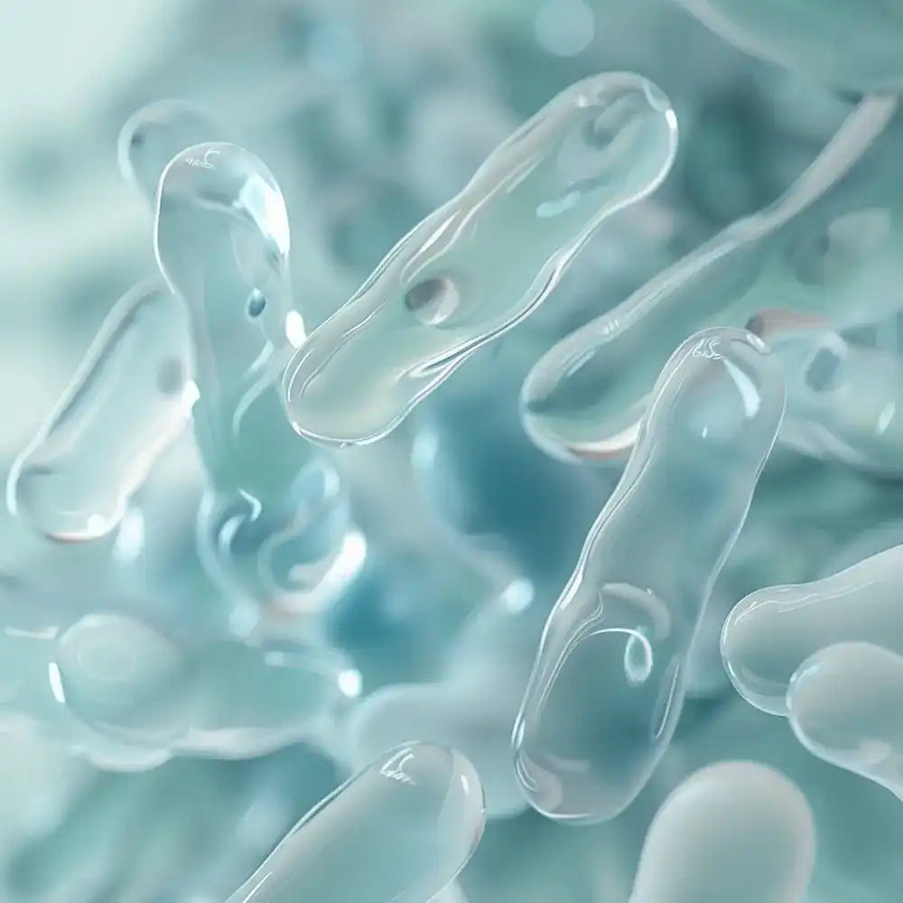 3D illustration of probiotic bacteria, representing gut health and wellness support