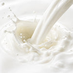 Close-up of milk splash, fresh liquid pouring with white background, wellness supplement concept